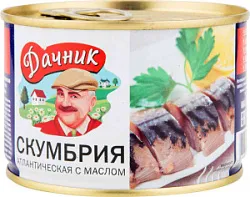 Консервы рыбные Скумбрия нат.с доб.масла (куски) 250г  ДАЧНИК