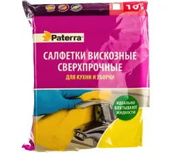 Салфетки д/кухни и уборки PATERRA вискозные  30*38см 5+1шт
