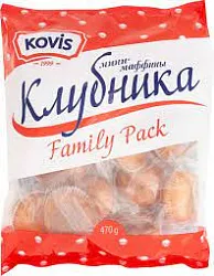 Кекс мини-маффин Kovis клубника 470г