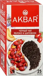Чай Акбар Яблоко и шиповник 25пак.