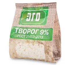 Творог Рассыпчатый ЭГО 9% 200гр БЗМЖ Россия