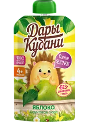 Пюре Дары Кубани фруктовое из яблок д/детей 0,09л дой-пак