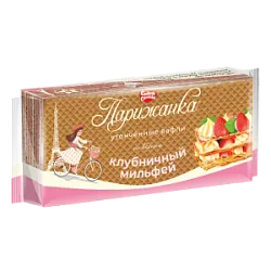 Вафли Парижанка со вкусом клубничный мильфей 210г(13) Сл.Слобода10460