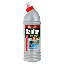 Средство для труб Sanfor 5минут для быстрого удаления сильных засоров 750мл