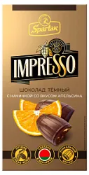Шоколад Спартак Impresso темный с начинкой со вкусом апельсина 141г