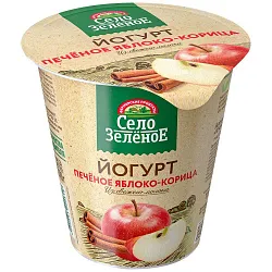 Йогурт Печ яблоко -Корица  3,5% Пл/ст  0,12 кг  Село Зеленое