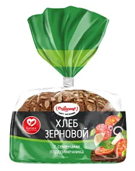 Хлеб зерновой с подсолнечником 300г в нарезке Владимирский х/к