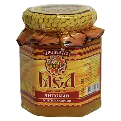 Мед натуральный Липовый премиум 250г шестигранник ст/б Пчела Маня