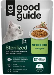 Корм для стерелизованных кошек с ягненком в соусе 75г Good guide 