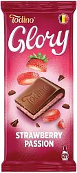 Шоколад молочный Todino Glory c клубнично-йогуртовой начинкой 75г