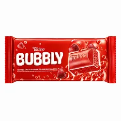 Шоколад BUBBLY  пористый Клубника 90г Todino