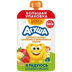 Агуша пюре 160 гр яблоко-банан-клуб-земл-злаки