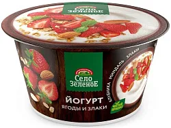 Йогурт Клубн-Миндаль-Злаки 3,2% Пл/ст  0,18 кг Село Зеленое