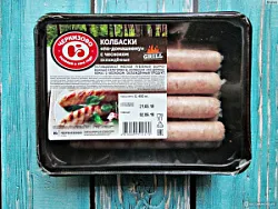 Колбаски рубл. "По-домашнему с чесноком"  охл. 0,45 кг 12 сут. 4 шт Черкизово