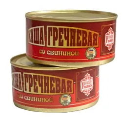 Консервы мясные Каша гречневая со свининой 325г Русские Колбасы