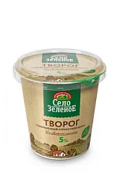 Творог 5%  пакет 0,2кг ТМ Село Зеленое