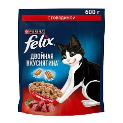 Корма для животных Феликс Двойная Вкуснятина говядина 600г
