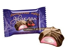 Конфеты Жаклин французский зефир со вк.клубники в шоколаде Славянка