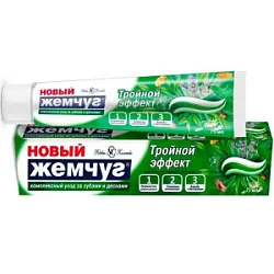Паста зубная Новый жемчуг Тройной эффект 100мл