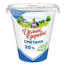 Сметана 15% Домик в деревне 300г БЗМЖ